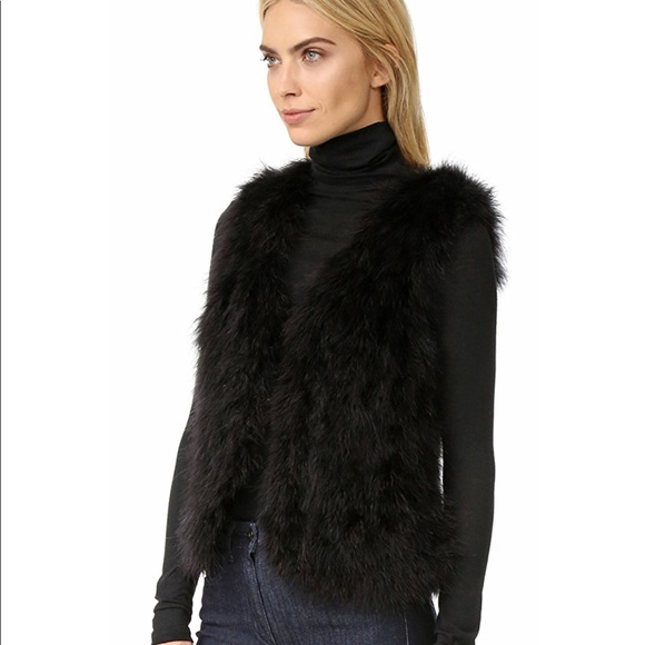 Club Monaco black fur vest - Picture 2 of 5